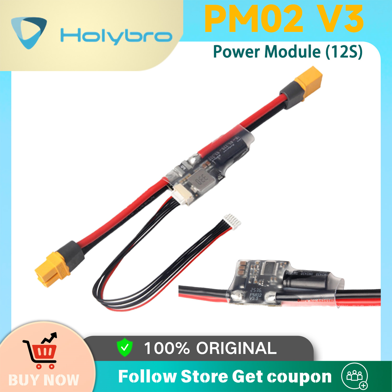 โมดูลจ่ายไฟ Holybro PM02D 2S-1 - Drone Kit Hexacopter บทวิจารณ์และราคา